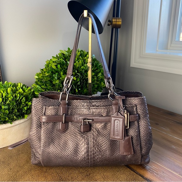 Coach Chelsea Jayden Bronze Exotic Metallic Brown Shoulder Bag - Picture 3 of 15